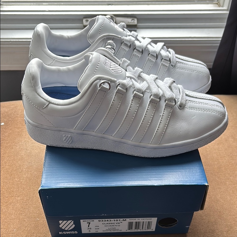 K-Swiss Classic White Leather Sneakers